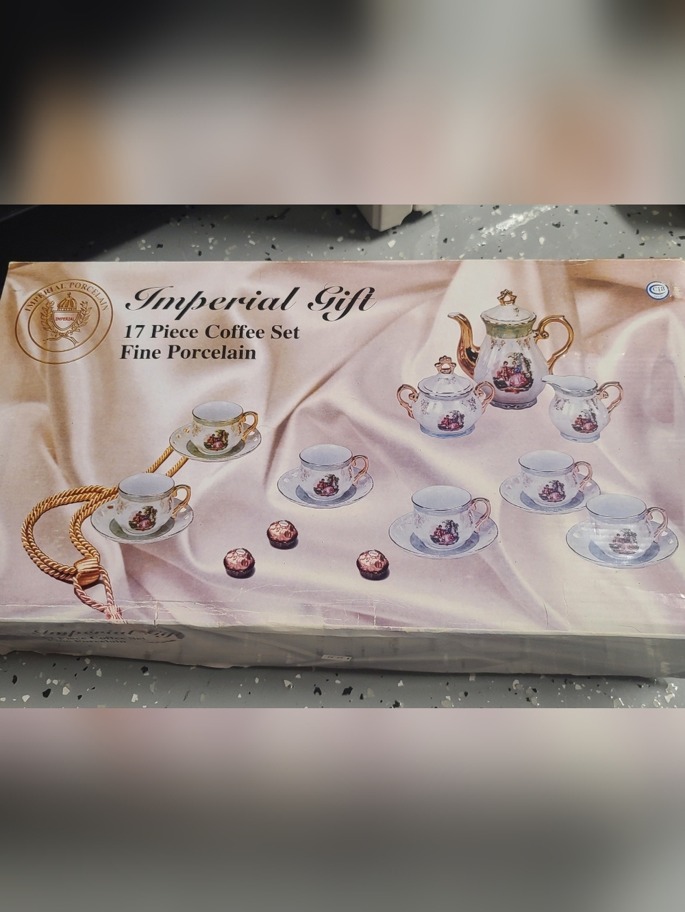 17-Piece Fine Porcelain Coffee Set - White with Gold Accents